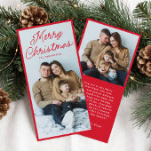 Moderne Carte de Noël Rouge avec Écriture Manuscri