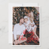 Moderne carte de Noël rouge avec photo (Devant)