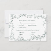 Moderne Carte de Réponse de Mariage Élégante à Feu (Dos)