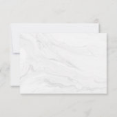 Moderne carte de réponse de mariage en marbre blan (Dos)