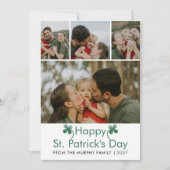 Moderne carte de Saint-Patrick pour 4 photos de fa (Devant)