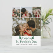 Moderne carte de Saint-Patrick pour 4 photos de fa (Debout devant)