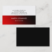 Moderne Carte de visite rouge blanc noir (Devant / Derrière)