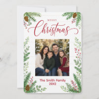 Moderne carte de vœux de Noël de ferme pour photo 