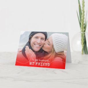 Moderne carte Saint-Valentin ombrée rouge pour pho