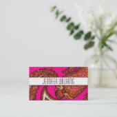 Moderne Cartes de visite Pink Paisley (Debout devant)