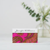 Moderne Cartes de visite Pink Paisley (Debout devant)