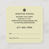 Moderne Cartoon Pet Grooming Vierkante Visitekaartje (Achterkant)