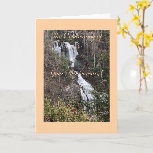Moderne, Cascade, Carte Anniversaire (Fleur jaune)