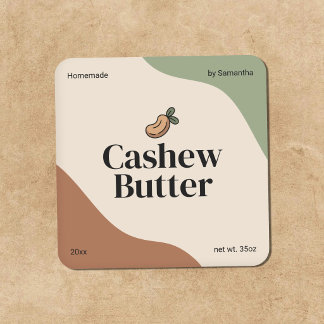 Moderne Cashewboter Label Sticker