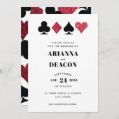 Moderne Casino Uitnodiging voor een bruiloft met R (Voorkant / Achterkant)