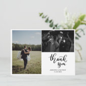Moderne Casual Chic Bedankt Script Foto (Staand voorkant)