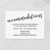 Moderne Casual handschrift bruiloft accommodaties Informatiekaartje (Voorkant)