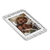 Moderne Casual One Photo Wedding Bewaar de datum Magneet (Rechterzijde)