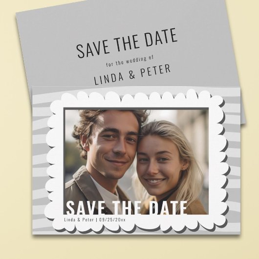 Moderne Casual One Photo Wedding Save The Date