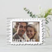 Moderne Casual One Photo Wedding Save The Date (Staand voorkant)