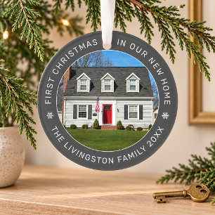 Moderne cercle gris foncé premier Noël à la maison