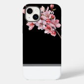 Moderne Cerise Blossom Black iPhone 14 Plus Coque (Verso)