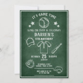 Moderne Chalkboard Baseball All Star Verjaardag Kaart (Voorkant)
