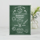 Moderne Chalkboard Baseball All Star Verjaardag Kaart (Staand voorkant)