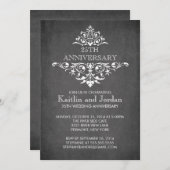 Moderne Chalkboard Vlourish Jubileum Party Kaart (Voorkant / Achterkant)