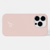 Moderne Champagne Blush Roze Witte Monogram Naam Case-Mate iPhone Case (Achterkant (horizontaal))