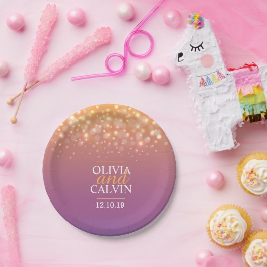 Moderne champagne sparkle bubble custom paper bord (Feest)