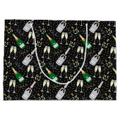 Moderne champagne viering nieuwjaar groot cadeauzakje (Achterkant)