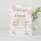 Moderne champagnebloemblaadjes en Prosecco Vrijgez Kaart (Staand voorkant)