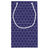 Moderne Chanoeka Star Lines Elegant Blue Custom Klein Cadeauzakje (Achterkant)