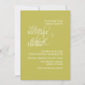 Moderne Chartreuse Script Formele Bruiloft Kaart (Voorkant)