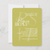 Moderne Chartreuse Script QR Code Formele Trouwkaa RSVP Kaartje (Voorkant)