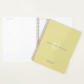 Moderne Chartreuse Witte Script Monogram Planner (Display)