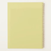Moderne Chartreuse Witte Script Monogram Planner (Achterkant)