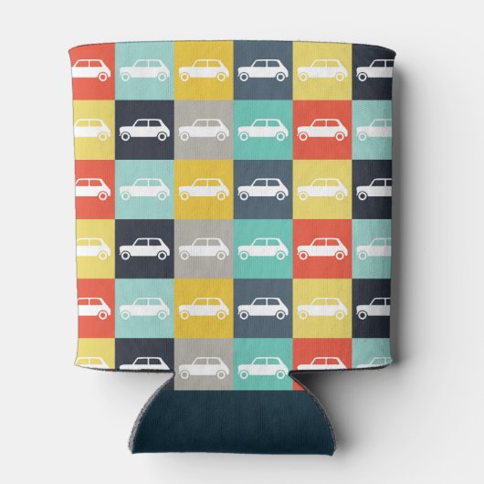 Moderne  checkboard Mini Cooper Blikjeskoeler (Achterkant)