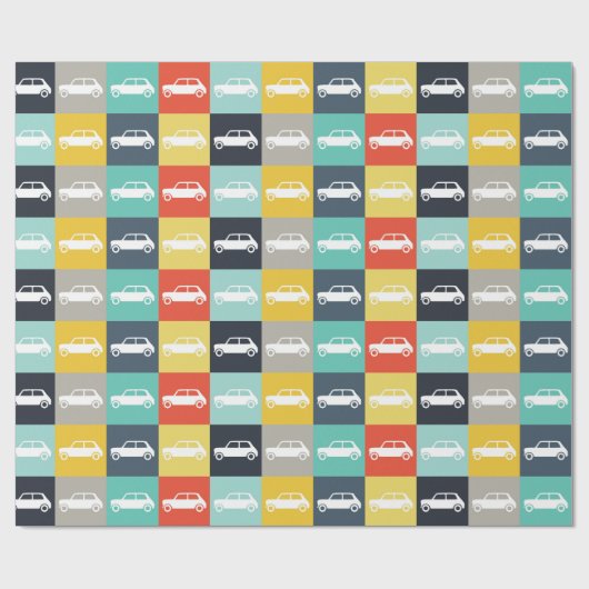 Moderne  checkboard Mini Cooper Cadeaupapier (Vlak)