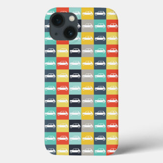 Moderne checkboard Mini Cooper iPhone 13 Hoesje