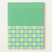 Moderne Checker Blauw Groen Lime Aangepaste Monogr Planner (Achterkant)