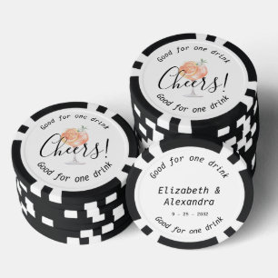 Moderne Cheers Aperol Drink bruiloft Poker Chips