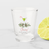 Moderne Cheers Candy Cane Cocktail Martini Koppels Shot Glas (Voorkant)