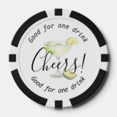 Moderne Cheers Margarita Drink bruiloft Poker Chips (Voorkant)