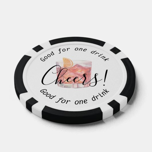 Moderne Cheers Negroni Drink bruiloft Poker Chips (Enkel)