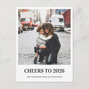 Moderne Cheers Voor 2026 Nieuwjaar Script Foto Feestdagenkaart