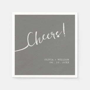 Moderne Cheers Zilver Grijs Trouwservetten Servet