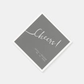Moderne Cheers Zilver Grijs Trouwservetten Servet (Hoek)