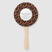 Moderne cheetah dierprint bont bruiloft rond handwaaier (Achterkant)