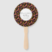 Moderne cheetah dierprint bont bruiloft rond handwaaier (Voorkant)