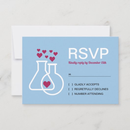 Moderne Chemie Hart Bruiloft RSVP (Voorkant)