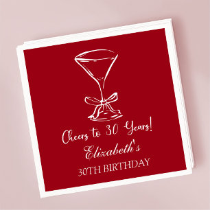 Moderne Cherry Cheers naar 30 jaar Verjaardag serv Servet