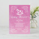 Moderne Cheval Filles Baby shower Invitation (Debout devant)
